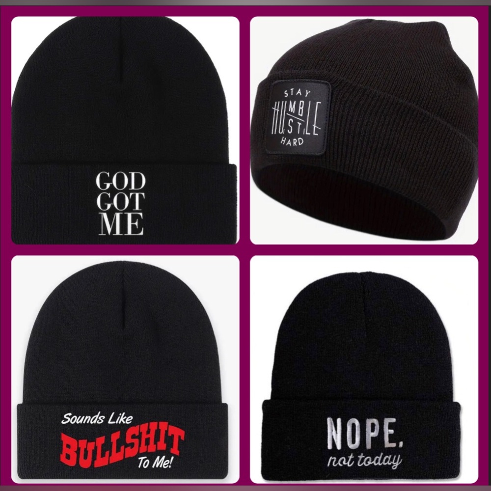 New “Let’s Keep It Real” Embroidered Beanies - Picture 2 of 11